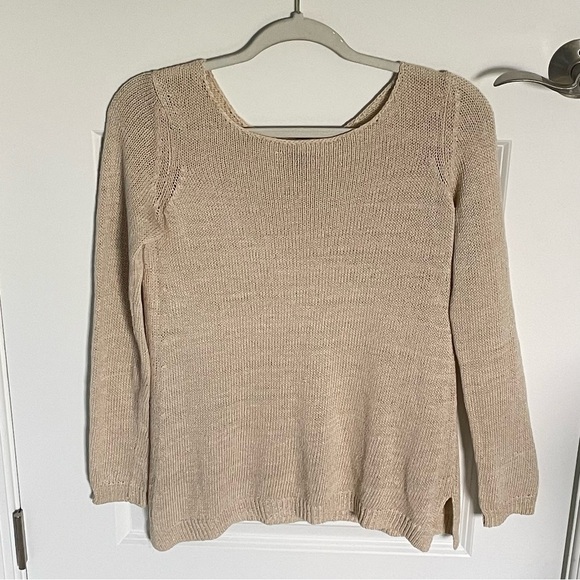 Vince Tan Knit Side Slit Crewneck Sweater - 35935 - Picture 16 of 16